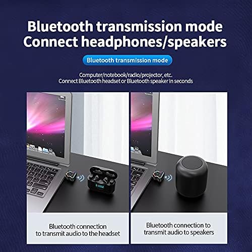 USB Bluetooth 5.0 Wireless Adapter, Transmitter and Receiver 3-in-1 Low Energy Wireless Audio Adapter with 3.5mm AUX/RCA Cable, Suitable for Pc/Tv/Headphone/Car/Home/Stereo Audio System