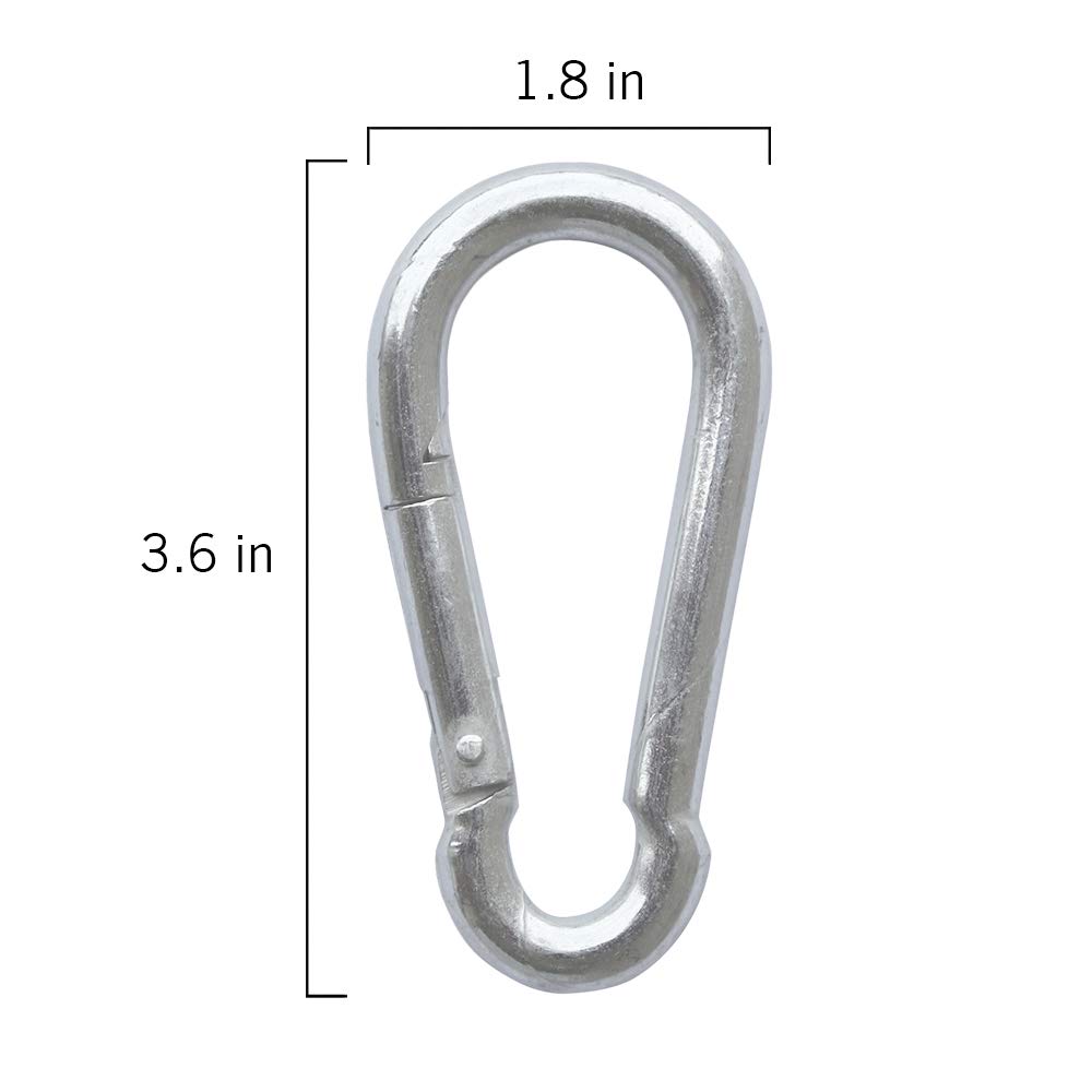 Vispronet Steel Carabiner Snap Hook – Heavy Duty Steel Construction – 3.6in x 1.8in x 0.4in – Use for Hooking Household Items, Keychains, Hanging Up Signage, DIY Projects, and More