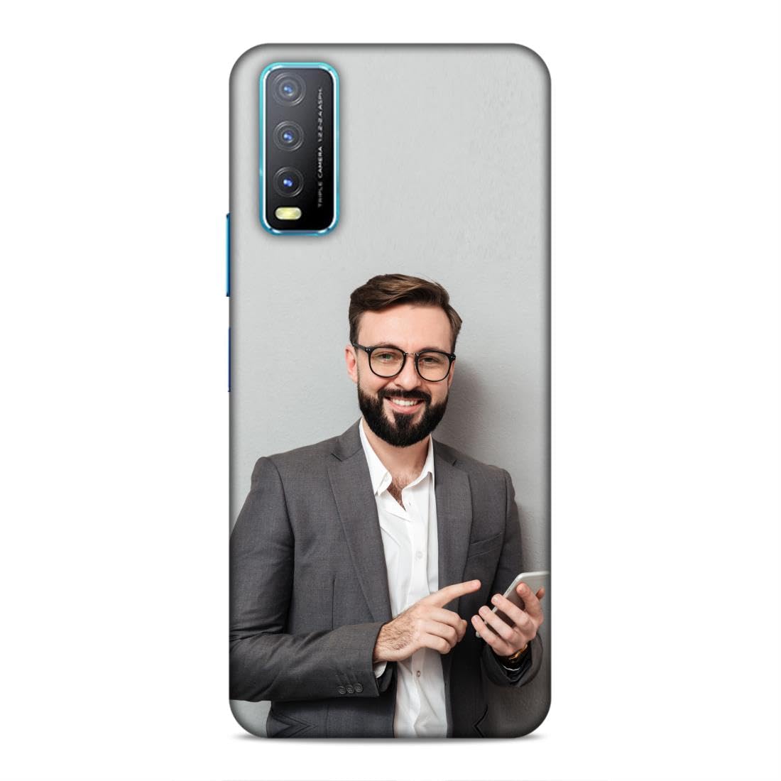 CLEOK Imagine n Say OK Customized Phone Cover for Vivo Y20A | Vivo Y20A Back Cover with Photo and Name | Vivo Y20A Photo Printed Back Cover Hard Case