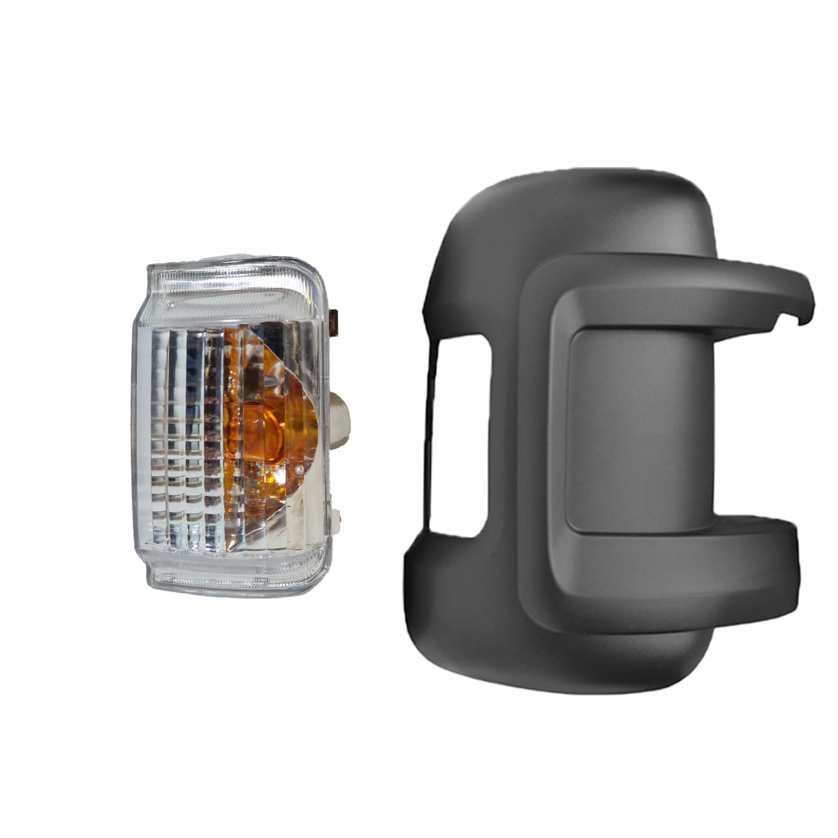 Copertura specchietto + indicatore di direzione destro specchietto retrovisore esterno tappo lato passeggero + indicatore di direzione compatibile con Peugeot Boxer Fiat Ducato Citroën