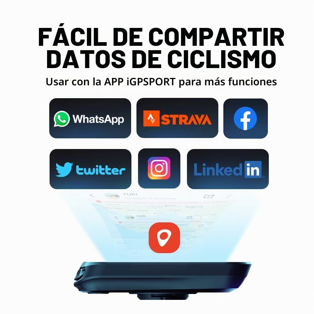 iGPSPORT Ciclocomputadores GPS Ant+ Función Ordenador inalámbrico Bicicleta Ciclismo Cuentakilometros Bici,40 Horas de duración de la batería