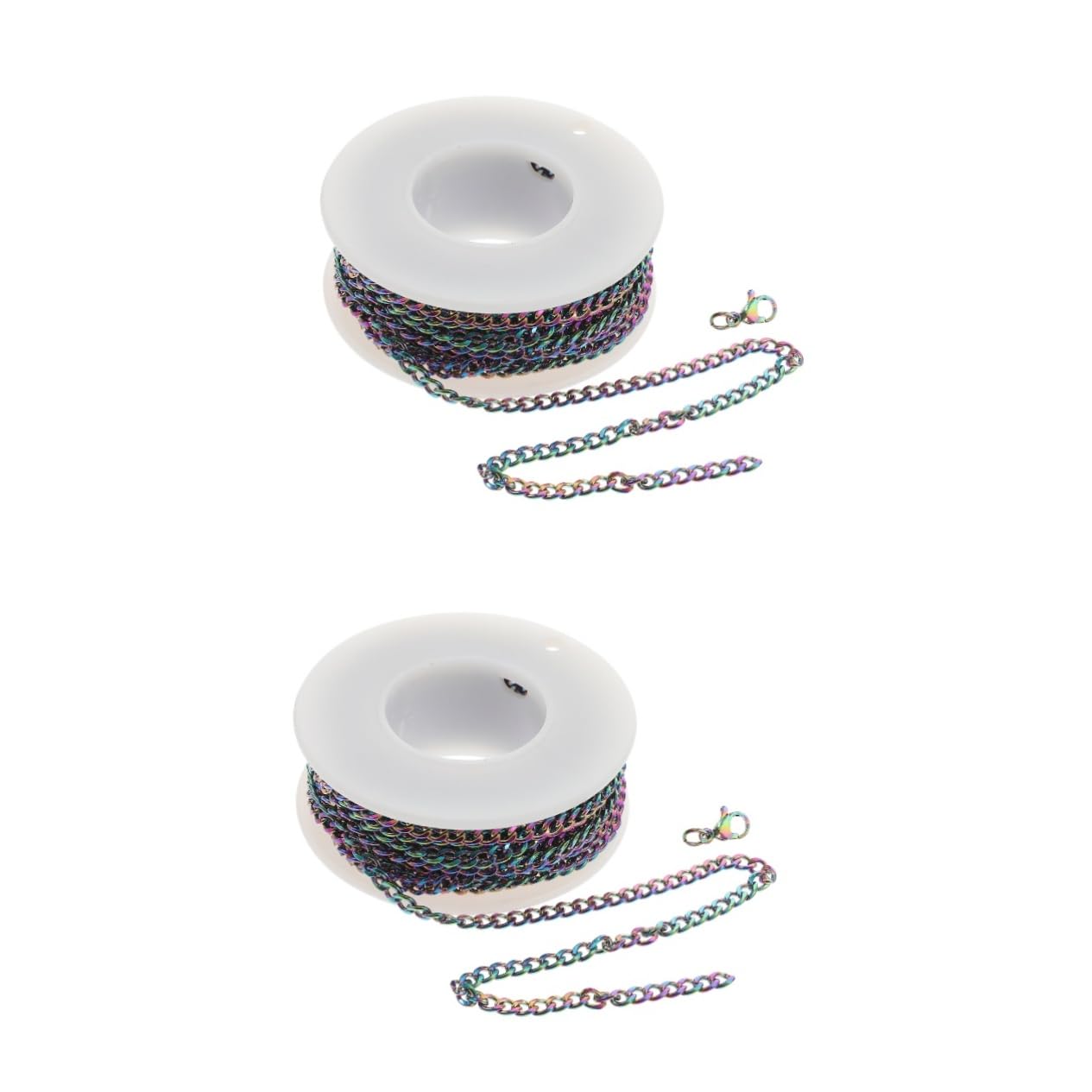 jojofuny 2 Set Accessori a Catena in Acciaio Inossidabile Sostituzione Chiave Artiglio Chiusura Catene per Gioielli Fai da Te Catena con moschettoni Acciaio Inossidabile 304 Colorato