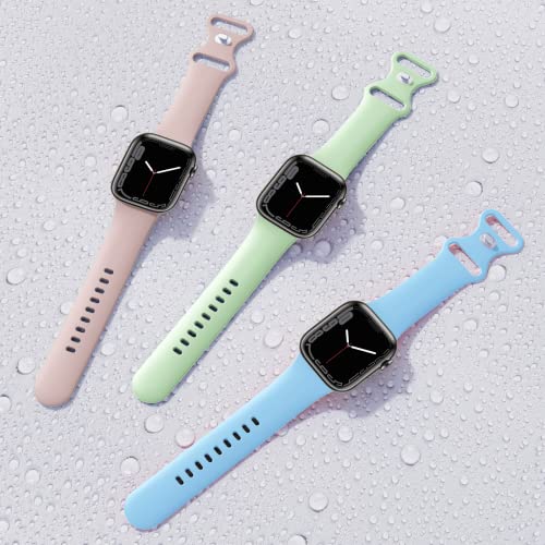 Image of (6 Packs) Sport Bands Compatible with Apple Watch Band 38mm 40mm 41mm 42mm 44mm 45mm 46mm 49mm Silicone iWatch Band Ultra 3 2 1 SE Series 11 10 9 8 7 6 5 4 3 2 1 Women Men