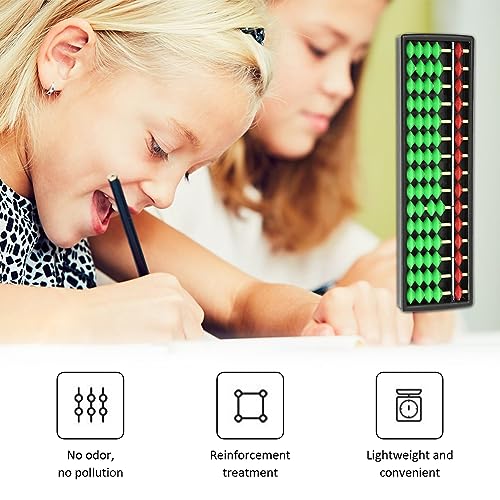 Traditionelle Abakus, Abakus, Berechnungswerkzeug für Kinder Mathematik Ausbildung, 15-stellige Retro Holz Quadrat, chinesische Abakus Berechnung Box,Grün Rot,1 Stück