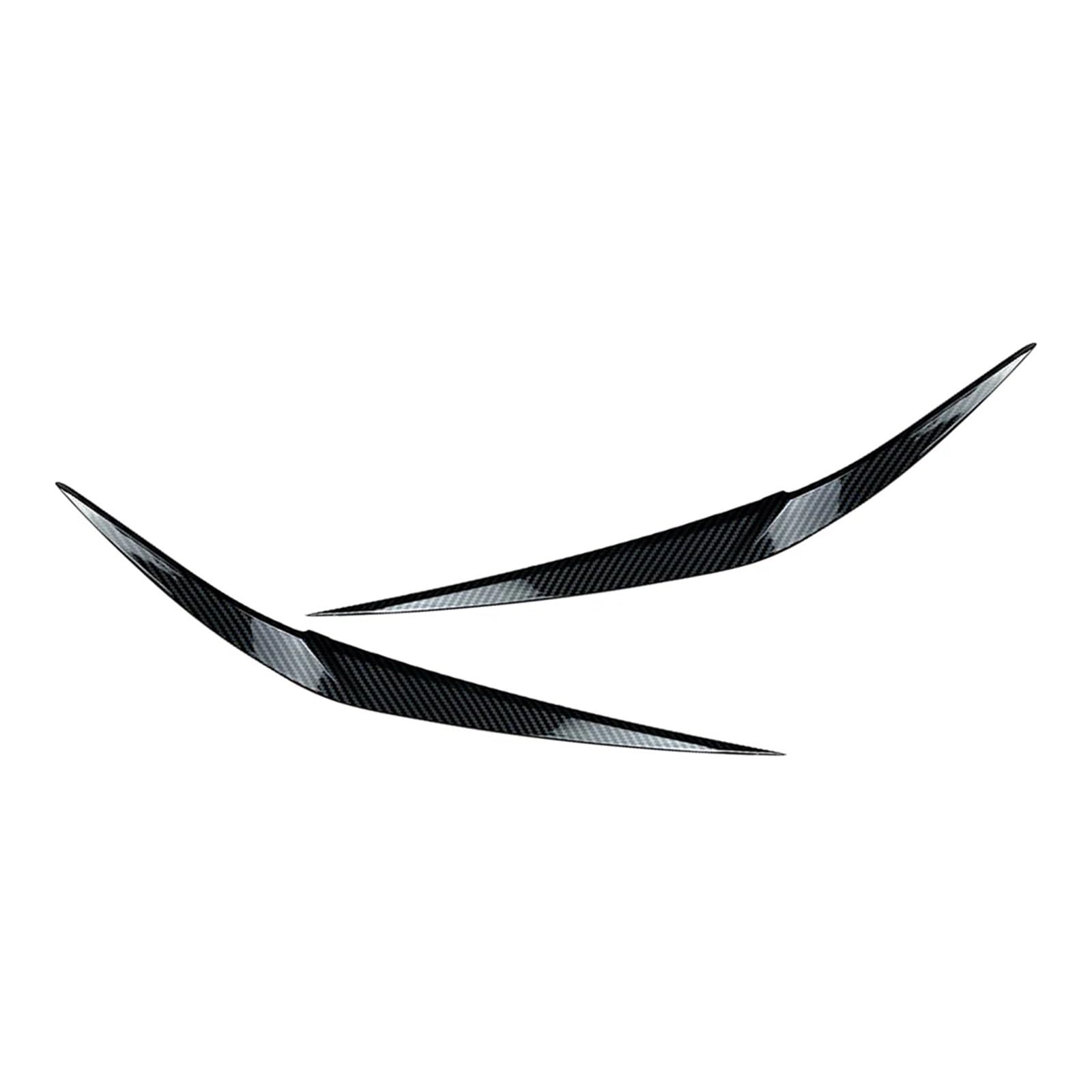 Finitura decorativa for copertura palpebra sopracciglio faro auto, for BMW, for X1 F48 2016 2017 2018 2019 2020, fibra di carbonio/plastica ABS nera lucida Copri-palpebre per sopracciglia dei f