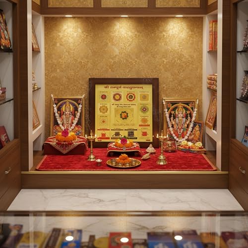 Image of Shri Shree sampurna vastu dosh nivaran Yantra for Health Wealth and Prosperity (Brown, 11 X 11 Inches)
