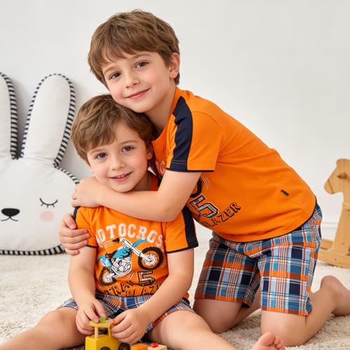 Image of Boy Shorts Sets Dinosaur Animal Print Shirt Summer Outfits Set 2pcs Casual Clothes