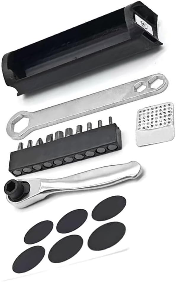 Bike Repair Case with Integrated Storage Compartment and Magnetic Retention Systems Bike Travel Repair Accessories