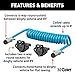 CURT 8' Dinghy Towing Electrical Extension & Sockets (6-Way Round)