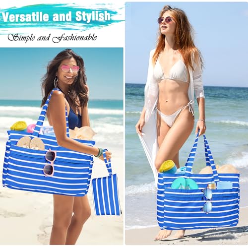 Image of HUANLANG Extra Large Beach Bag Waterproof Beach Totes Bags for Women Men,Pool Bag with Zipper Wet Pocket