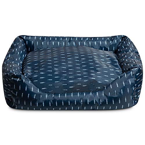 Hollypet Cooling Pet Bed for Small Medium Dog Puppy and Cat, Comfortable Rectangle Nest Sleeping Bag Cushion Mat Pad for Summer, Dark Blue