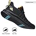VNANV Mens Slip On Walking Shoes Lightweight Breathable Non Slip Running Comfortable Gym Tennis Athletic Fashion Sneakers Men (Black Yellow,15)