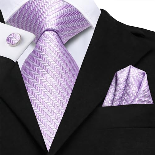 Image of Hi-Tie Mens 70inches Tie Set Extra Long Necktie for Men Cufflinks Handkerchief Big Tall Men Business Wedding