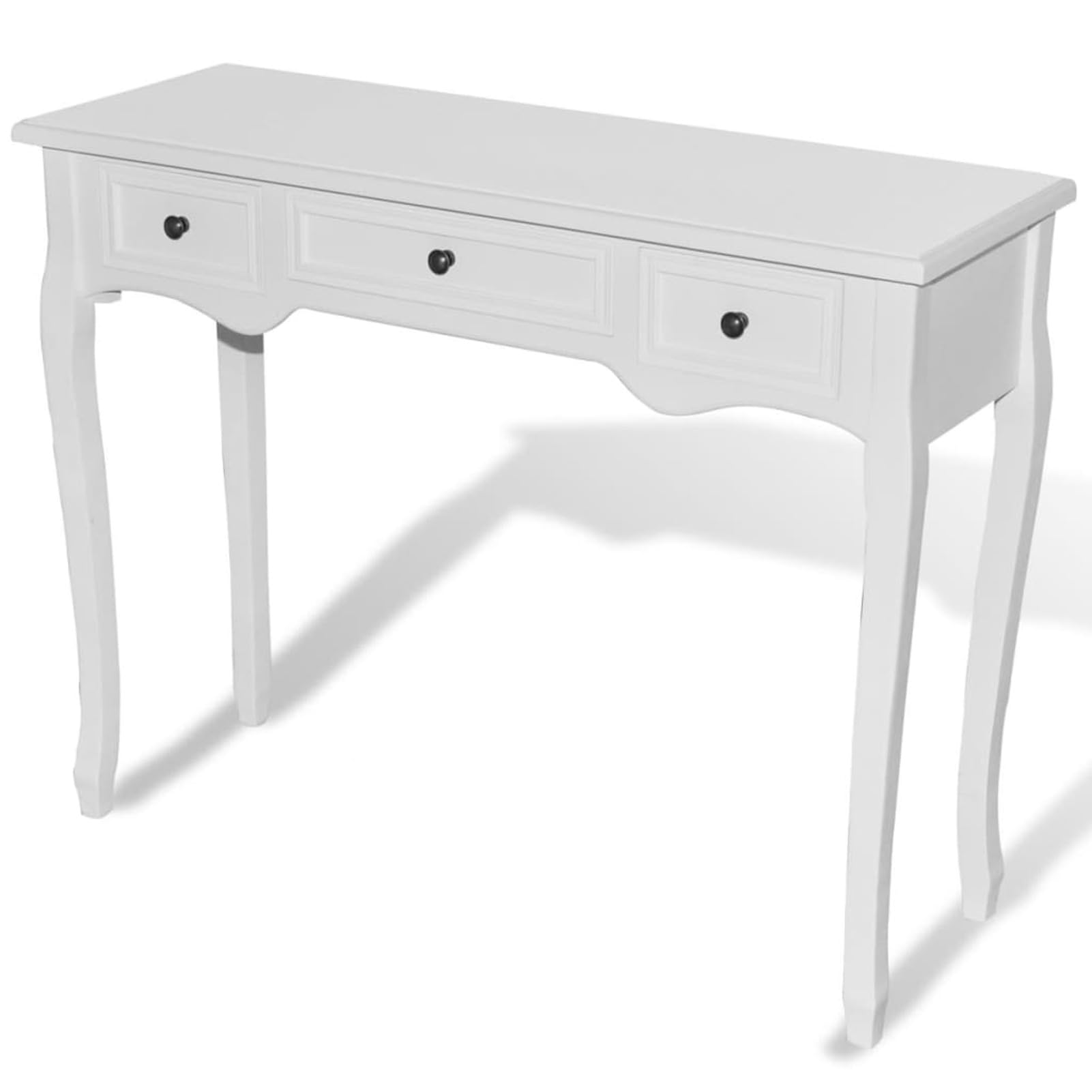 Homgoday Mesa Consola tocador con Tres cajones Blancos Mesas auxiliares de salón,Mesa Consola Recibidor Mueble de Entrada Estrecha Clásica