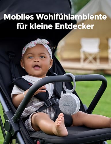 Momcozy WN06 Tragbare White Noise Machine Baby mit Nachtlicht – Weißes Rauschen Gerät für Neugeborene, 20 Beruhigende Klänge, Wiederaufladbare Weißes-Rauschen-Therapie und Bluetooth-Lautsprecher, Grau 2