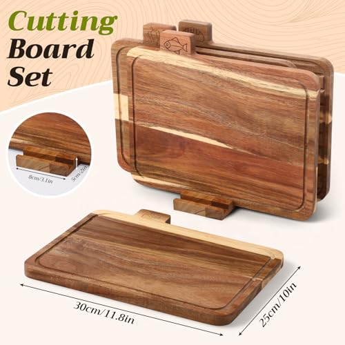 Set 4 Tablas de Cortar de Madera con Soporte miniatura 2