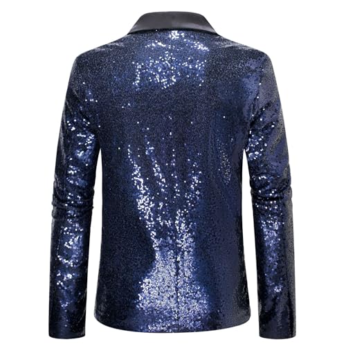 Casual Sequin Blazer for Men Classic Peak Lapel Disco Prom Suit Sparkly Show Glitter Sports Coats3