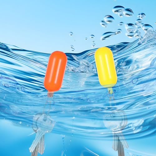 Image of 4pcs Boat Key Floating Keychains, 2.56x0.98in Cylindrical Shaped Foam Floating Key Ring, Waterproof Boat Float Ring, Water Sport Accessory for Boating Surfing Rowing Fishing Outdoor Sports (4 Colors)