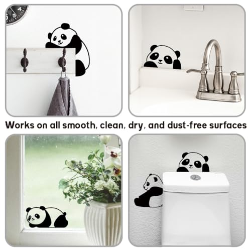 6 adhesivos decorativos de interruptor de luz con diseño de panda miniatura 7