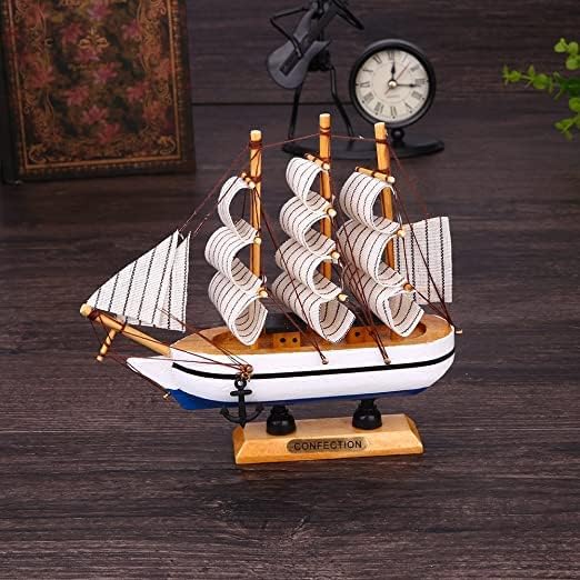 Image of Viazaid Wooden Marine Nautical Sailing Boat Ship Ornament For Home Decor Showpiece For Office Table Decorative Item Decorative Sailing Ship Showpiece-Brown, 22 cm