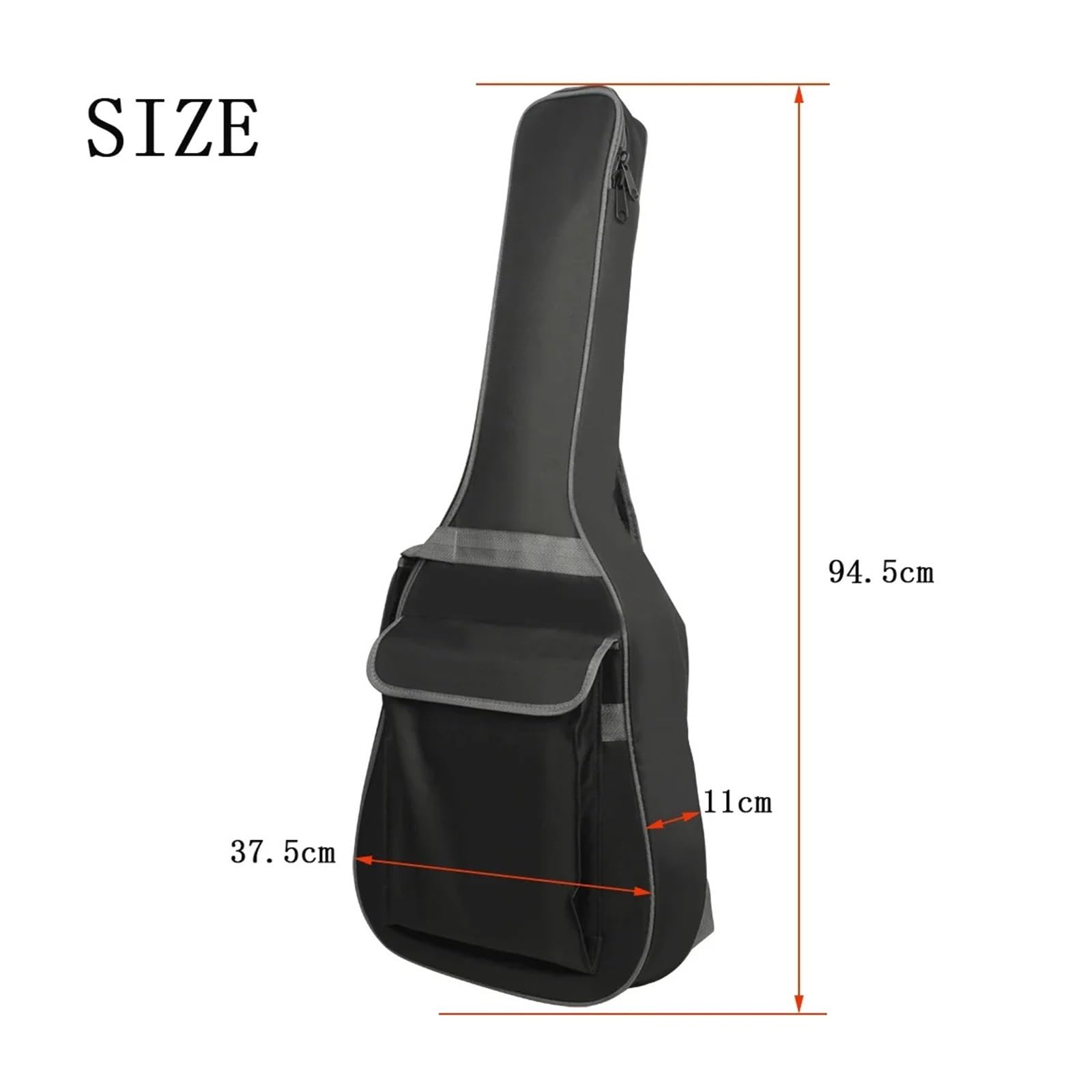 Generisch 38 Zoll wasserdichte Oxford-Gitarrentasche, Gepolstert | 38 Zoll wasserdichte Oxford-Gitarrentasche, dick mit Baumwolle gepolstert, doppelte Riemen