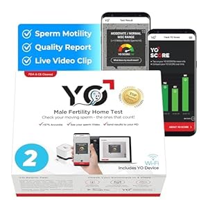 YO Home Sperm Test | at-Home Fertility Test Kit for Men | Check Motile Sperm Concentration with 97% Accuracy | Fast Results Using Your Smartphone | Includes 2 Tests | Private, Convenient, Easy to Use