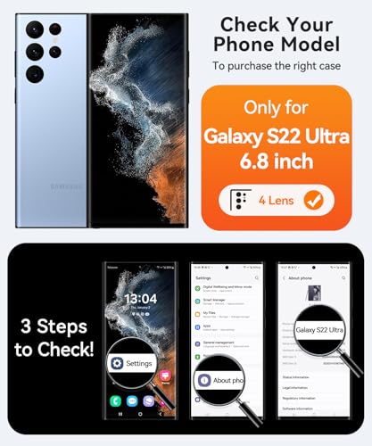 Image of CANSHN Designed for Samsung Galaxy S22 Ultra Case [Full Camera Protection] [Compatible with MagSafe] Translucent Matte Shockproof Protective Phone Cover 6.8 Inch - Deep Purple