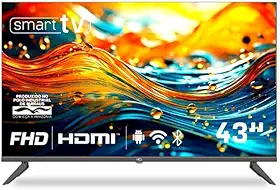 Smart TV HQ 43" Full HD tela sem bordas Android 12 design Slim HQS43NKHM