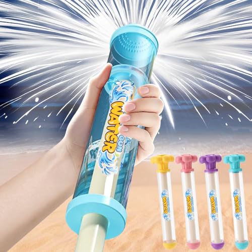 4PCS Firework Water Gun Fireworks Water Pistols for Kids Pressure Pull-Out Water Guns Water Squirter Summer Pool Beach Party Toys Gifts for Kids Adults.