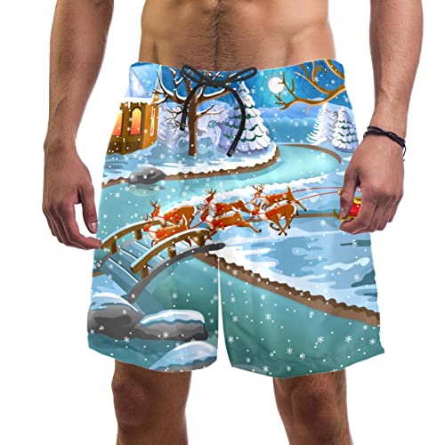 Short de plage JDEZ motif Noël et cerfs, le cadeau idéal pour hommes