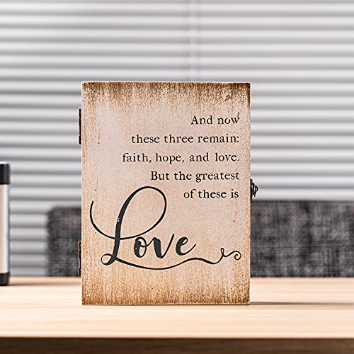 Double Picture Frame-Fold Hinged Rustic Wood Photo Frame 4X6 With Vintage Metal Buckle Wooden Memorial Box Gift. Magnetic Frame Design For Photo Or Message Card White Farm Themed Family Picture Frame #TOP6