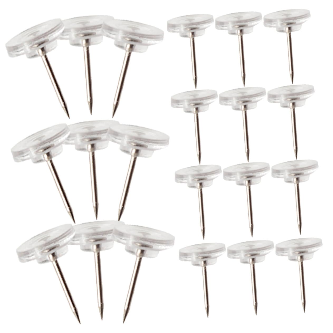 DOITOOL 5 Ensembles Punaises Transparentes pour Tableau Liège Épingles Ronde pour Affichage De Photos Cartes Et Documents Accessoires De Pratiques 200 Pièces * 5
