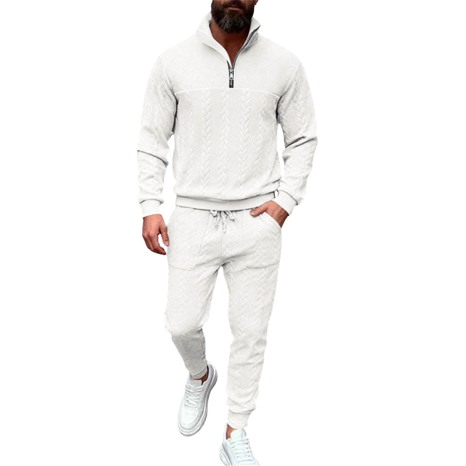 Conjunto de chándal para hombre con cuello alto, sudadera y