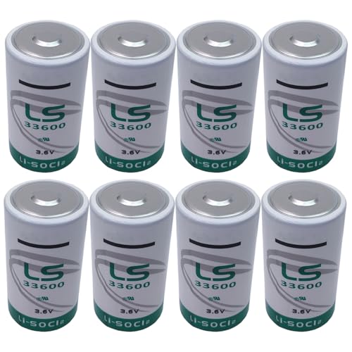 LINHUPAK (8-Pack) LS33600 3.6V 17000mAh Battery Replacement for LS33600 D Size Lithium Thionyl Chloride Battery