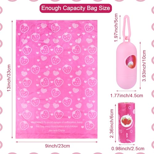 Image of Dog Poop Bags 300 Count, Thick Leak-Proof Scented Dog Waste Bags, Easy Tear & Universal Fit for Small /Medium /Large Dogs (Pink)