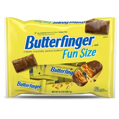 Butterfinger, Chocolatey, Peanut-Buttery, Fun Size Individually Wrapped Candy Bars, 10.2 oz each, Bulk 6 Pack