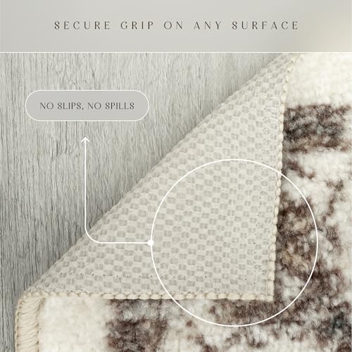 Tapete decorativo runner 2' x 6' Taupe/Grey miniatura 5