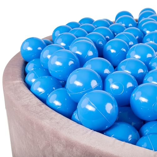 H&F Heimtextilien 100 Bälle für Bällebad Ø 6 cm – Blau Plastikbälle für Kinder & Babys – Weiche & langlebige Spielbälle – BPA-frei & schadstofffrei – Perfekt für Spielzelt, Hüpfburg & Garten