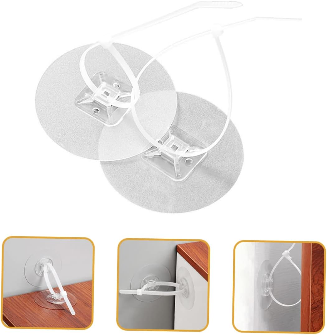 Anti-Tip Furniture Anchors Kit Strong Adhesive Straps for Baby Proofing Child Safety Wall Secure Straps for Bookshelves and Dressers