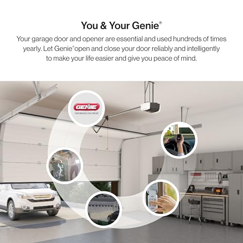 Genie Chain Drive 750 3/4 HPc Garage Door Opener w/Battery Backup - Heavy Duty - Operate your garage door when the primary power is out - Wireless Keypad Included, Model 7035-TKV,BLACK