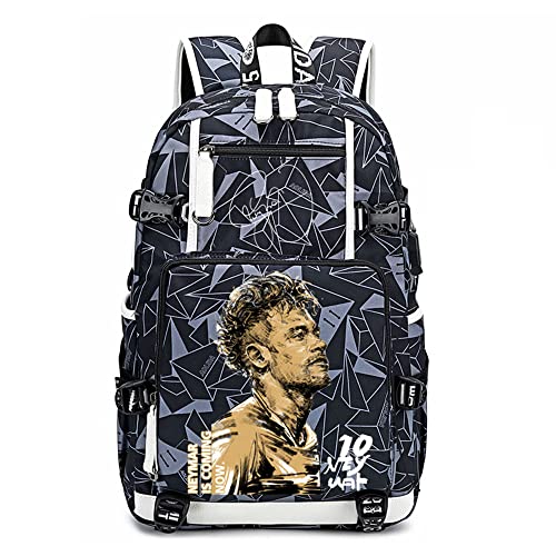 YUNZYUN Mochila multifuncional para jogadores de futebol Neymar, para viagem, estudante, laptop, fãs, Cinza - 3, One Size, Desporto