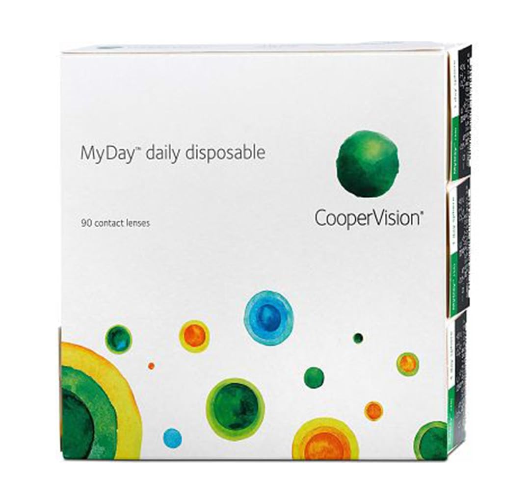 CooperVision MyDay Einmalkontaktlinsen, Weiche Tageslinsen, Silikonhydrogel, -02.25 Dioptrien, 90 Stück