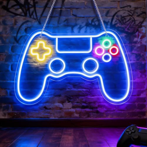 Señal de neón para gaming, señal de neón con regulador de intensidad, luz de neón decorativa para videojuegos, lámpara de pared para sala de estar, letrero de neón, conexión USB, para decoración de