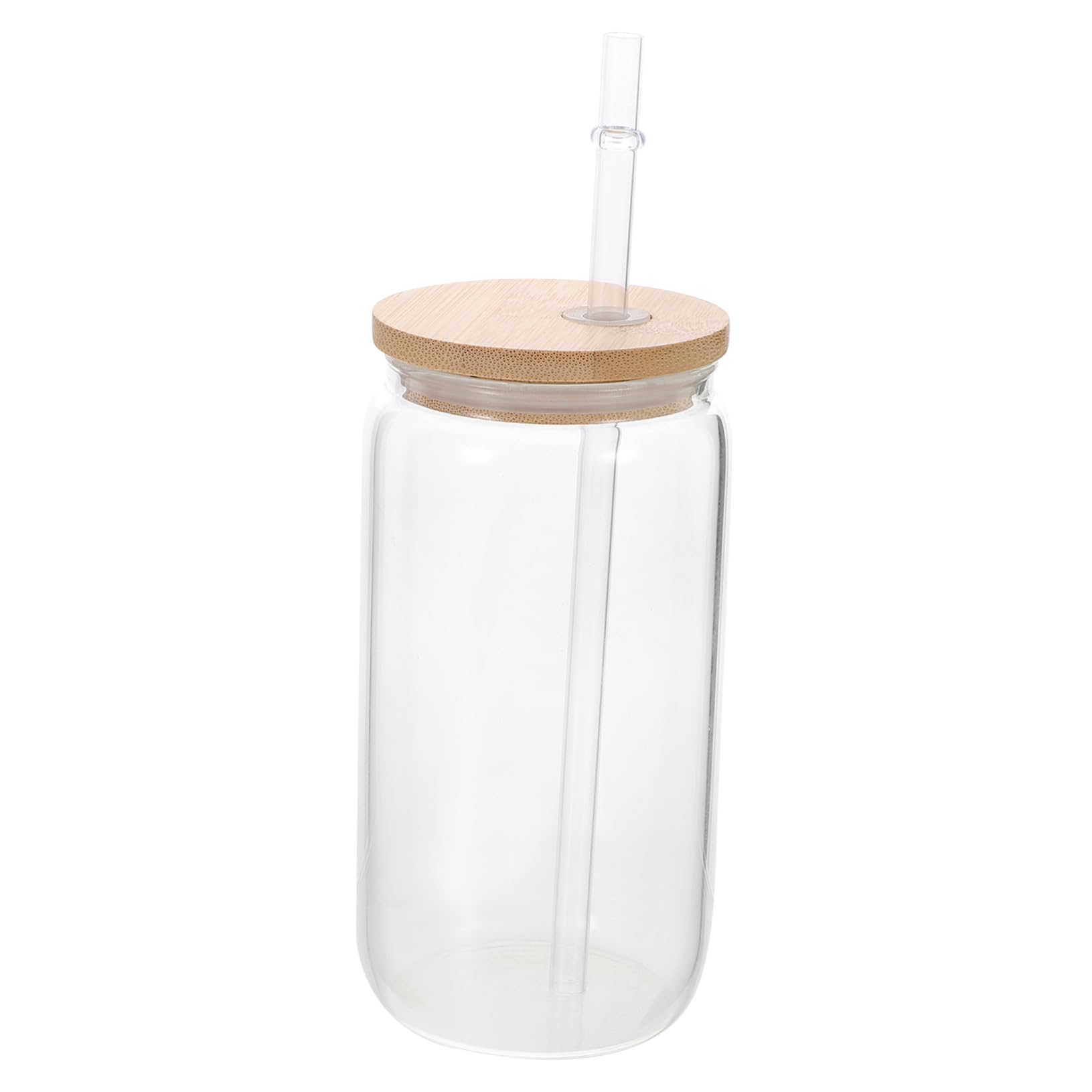SOLUSTRE Clear Glass Cups with Straw Lid Drinking Glasses for Iced Juice and Beverages Reusable Heat Resistant for Home Office and Parties