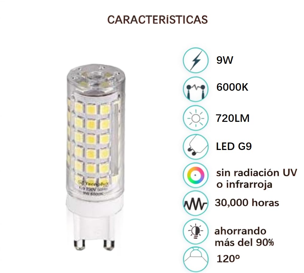 Bombilla LED G9 Cerámica 10W 800Lms