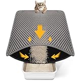 Cat Litter Mat-24"X18" Litter Box Mat for Kitty, EVA Honeycomb Double Layer Design, Urine & Waterproof Scatter Control, Less Waste, Easier To Clean,Non Slip, Gray