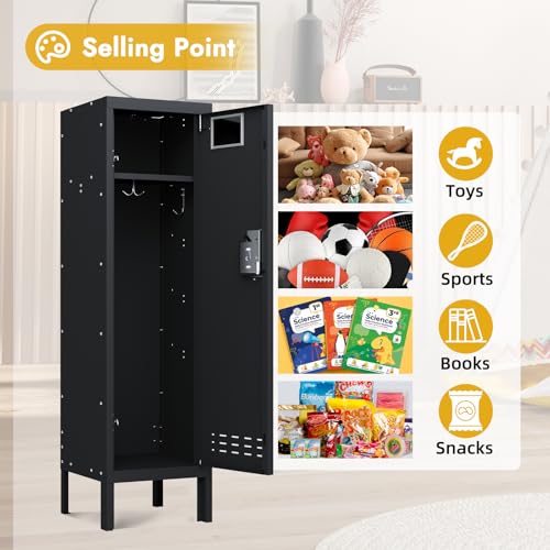 Image of BUTISOW Metal Kids Locker,Metal Cabinet Storage Lockers,Lockable for Employees with Door,54 inch Height Steel Locker,Lockable Steel Locker for Children's Room, Playroom, School,Gym
