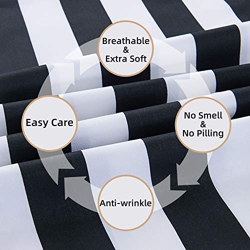 Image of Best Season Stripe Sheet Set-4 Piece Super Soft Microfiber Bedding-Deep Pocket, Stain, Fade & Wrinkle Resistant(Full Size,Black&White)