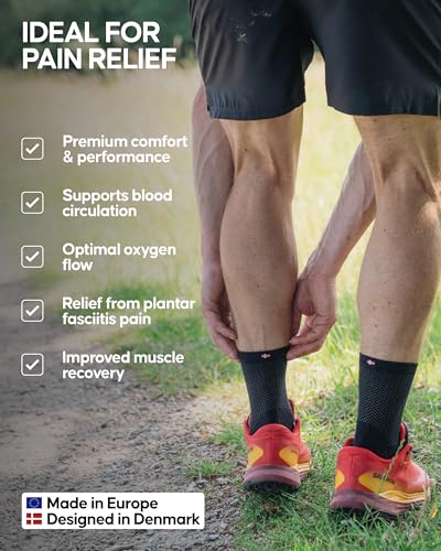 DANISH ENDURANCE 2-Pack Plantar Fasciitis Support Socks, Functional for Neuropathy, Compression Socks for Achilles Tendonitis3