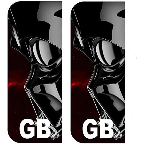 PRO CUT GRAPHICS - 2 x Vader - GB Car Number Plate Vinyl Stickers Bike Van Drift JDM Camper 4x4 Yoda (Full Colour Print) V1 Cover